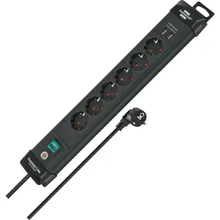 6-fach + 2 x USB 3 m schwarz