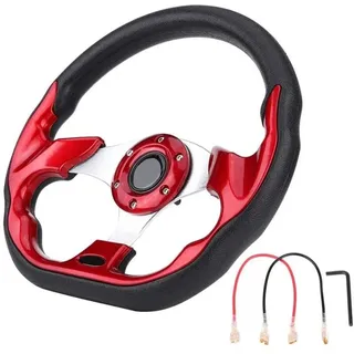 Ej.life - 320mm Rennlenkrad Carbon Faser Rennlenkung Modifikation Mini Drifting Lenkrad Wildleder Leder Rot