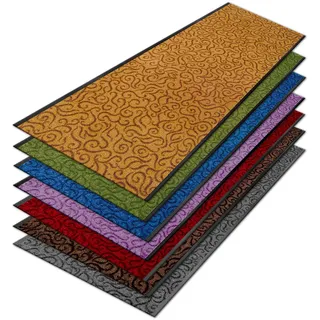 Floordirekt Design-Sauberlaufmatte Brasil | Schmutzfangmatte in vielen Farben und Größen | Türvorleger | Strapazierfähig & pflegeleicht (90 x 150 cm, Rot)