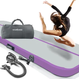 Vendomnia Track 1 2 3 4 aufblasbar, mit Pumpe, Air Turnmatte, Tumbling Gymnastikmatte, - Richlavender