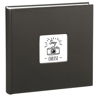 Hama Fotoalbum Jumbo 30x30 cm (Fotobuch mit 100 Seiten, Album für 400 Fotos zum Selbstgestalten und Einkleben) schwarz