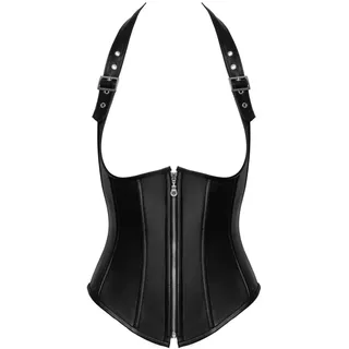 Taillen-Corsage aus weichem Leder (Lamm), schwarz, XL