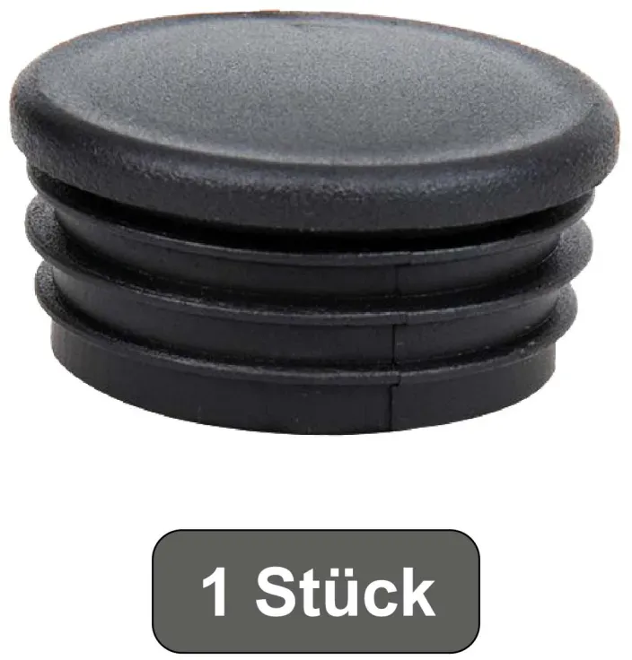 1 Rohrstopfen rund flach Ø 40mm WS 1,5 - 2,5mm PE schwarz