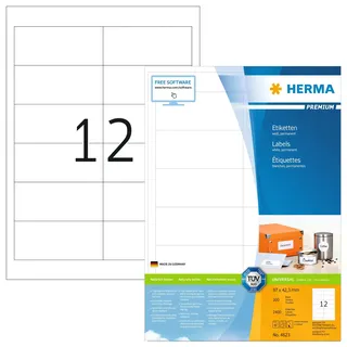Herma Etiketten 4623 weiß 97,0 x 42,3 mm