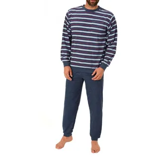 normann Frottee Pyjama Schlafanzug lang Blau 56