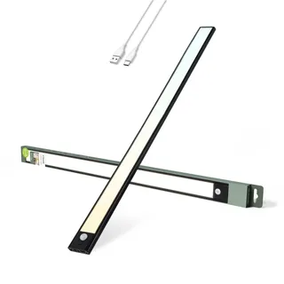 brendz Unterbauleuchte Küche LED, LED Leiste Küche, 60cm, USB-C Wiederaufladbar, 4400mAh, 3 Farbtemperaturen, Dimmbar, Magnetisch, Küchenunterbauleuchte, Küchenbeleuchtung, Puyo Schwarz