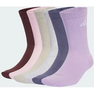 Adidas Cushioned Crew Socken, 6 Paar - Aurora Ruby / Preloved Violet / Powder Plum / Light Grey Heather - 37-39