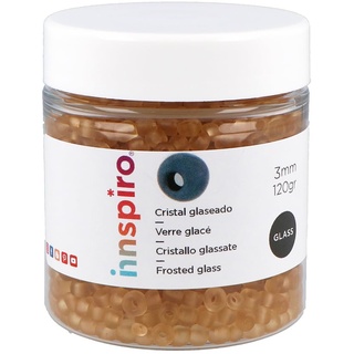 INNSPIRO Runder Glasstein aus glasiertem Gold, 3,0 mm, 8/0, 120 g.