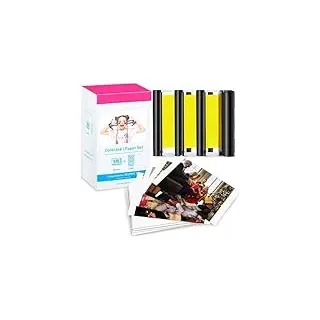 NineLeaf 1PK Kompatibel für Canon Selphy CP1300 CP1500 CP1200 CP1000 CP910 CP820 und Kartusche, KP-108IN 3115B001(AA) Postkarten für Canon Selphy Fotodrucker, 3 Kartusche+108 FotoPapier (100 x 148mm)