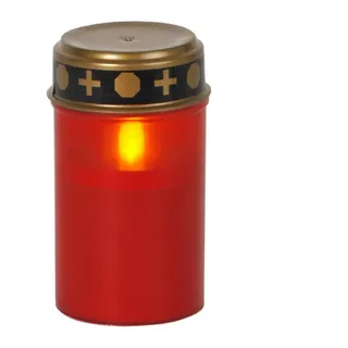 Star Trading LED Grablicht rot mit warmweißer Flackerflamme groß