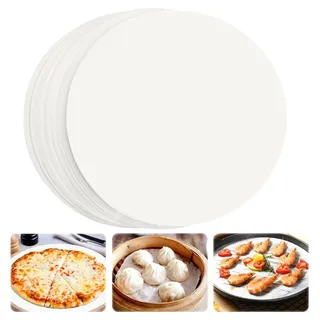 150 Stück Backpapier Rund ø 26cm, Antihaftbeschichtete Runde Grillpapier, Hochtemperaturbeständig, öL- Und Wasserbeständiges Burger Papier Rund für Backform, Fritteuse, Kuchen, Pizza, Backen (Weiß)