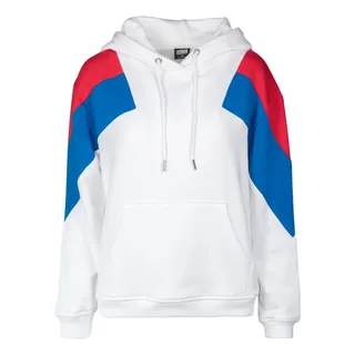 URBAN CLASSICS Ladies Oversize 3-Tone Block Hoody - Weiß - XXL