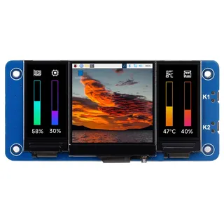 Waveshare Triple IPS LCD Display HAT für Raspberry Pi: 3 Displays, 40PIN, 1,3 Zoll + 2 x 0,96 Zoll