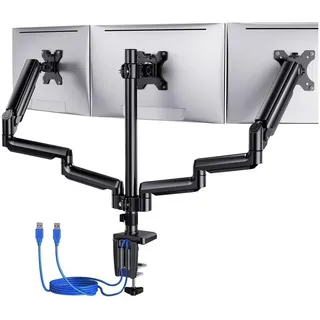 luxuskollektion ErGear Monitor Halterung 3 Monitore mit USB 3.0 für 13-27
