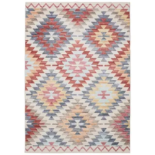 benuta Basic Waschbarer Teppich George - Multicolor/Beige 200x300 cm - Kunstfaser - Rechteckig , im Style: Kelim, Ethno-Style, Shabby Chic - Pflegeleicht für Wohnzimmer Schlafzimmer