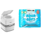 Thetford 92820 Porta Potti 365 Toilette Portatili Qube, weiß, 414 x 383 x 427 mm & Aqua Soft WC Papier Toilettenpapier für mobile Toiletten 4 Rollen/Btl. Campingtoiletten Camping Outdoor Klopapier