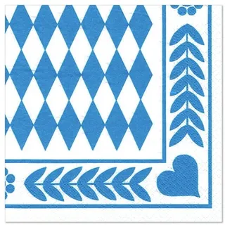 Papstar 250 Servietten, 3-lagig 1/4-Falz 33 cm x 33 cm Bayrisch Blau"
