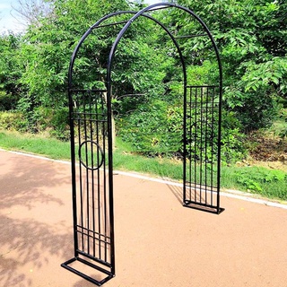 ARtsim Rosenbogen Metall Torbogen Gartenbogen aus Eisen Rankhilfe Rosengitter für Kletterpflanzen Rankbogen groß Schwarz 140cm 180cm 220cm 340cm 300cm breit (Color : Schwarz, Size : 180cm x 230cm)