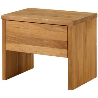 MASSIVMOEBEL24.DE Nachttisch Wildeiche 50x35x40 natur geölt JANGALI #719 | 2 Jahre Gewährleistung - mind. 14 Tage Rückgaberecht - Beige