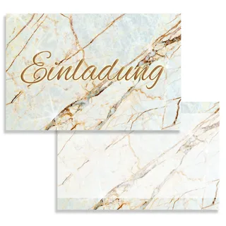 Klasse Einladungskarten mit Umschlägen 10 er Set 2 seitig Marmor hochwertig Einladung Geburtstag Feier Jubiläum 20 30 40 50 60 70 80 Hochzeit Geburtstagsfeier Einladungskarte beige elegant