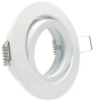 Einbaurahmen MR16 rund schwenkbar 90mm 68mm Klickverschluss weiß matt LC-Light E1157-1M