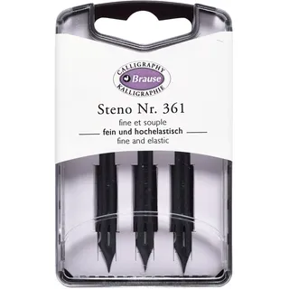 Brause J. Herbin Brause 300361B Packung mit 3 Stenofedern, ideal für englische Schrift, 1 Pack