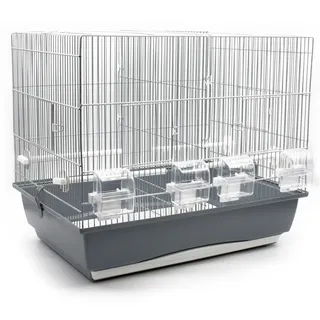 Vogelkäfig Aufzuchtkäfig MESSI grau 54x39x47 cm Käfig Aufzucht Wellensittich usw