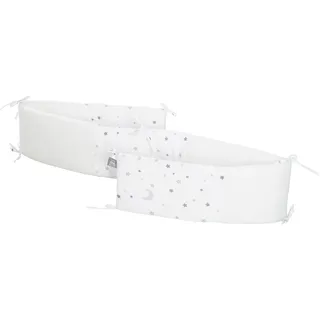 Roba Nestchen, Weiß, Grau, Textil, Stern/Sternzeichen, Füllung: Polyester, 170x4 cm, Schlafen, Babybett-Ausstattung, Babynestchen, Kuschelnest für Babys