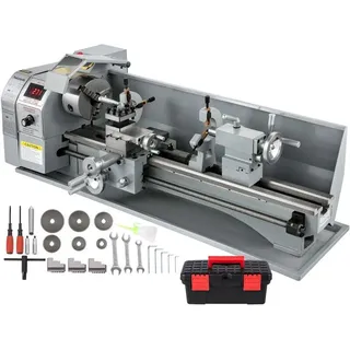 Metalldrehmaschinen Mini Drehbank 220x750mm Drehmaschine Metall 750 w Mini Drechselbank für Metallbearbeitung Drehbank Metall präzise einfach zu
