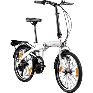 Zündapp ZF20 Speed Folder 20 Zoll Klapprad Faltrad Stadtrad Fahrrad faltbar Klappfahrrad StVZO - Weiß