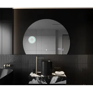 Artforma Badspiegel mit Beleuchtung - Spiegel Halbrund - 105x78.75 - Badezimmerspiegel Nach Maß - Led Spiegel Bad auf Individuelle Bestellung Gefertigt - Modernes Design - Ohne Rahmen