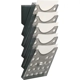 Helit Wandprospekthalter the grid wall grau DIN A4 hoch Ku. grau-transparent Wandmontage