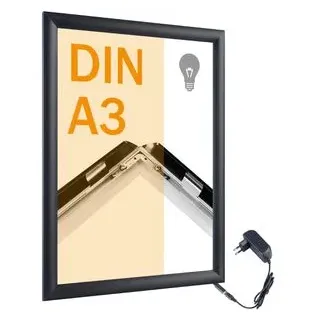 Böttcher-AG Klapprahmen DIN A3, Aluminium, Profil 25 mm, LED-Beleuchtung