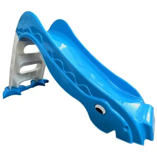 TikTakToo Indoor-Rutsche Stabile Kleinkinderrutsche für Kinder ab 1 Jahr Kinderrutsche, (Zimmerrutsche freistehende Bockrutsche, Babyrutsche Gartenrutsche), rutschhemmende Auflage der Treppenstufen blau|grau