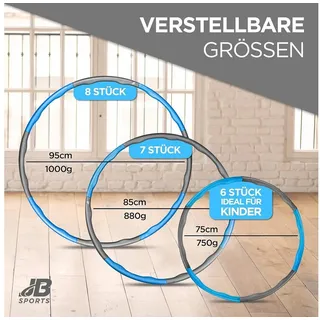 BURI Hula-Hoop-Reifen Hula Hoop Fitness Reifen Blau Bauchtrainer Fitnesstraining 8 Teile blau