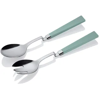 Keramikpool Salatbesteck Polyurethan - INOX Edelstahl mit Knick zum einhängen Spülmschinenfest (Mint)