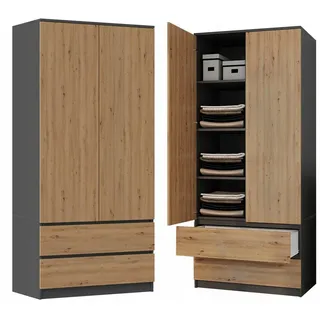 Topeshop Malwa SS-90 anthrazit ARTISAN Kleiderschrank