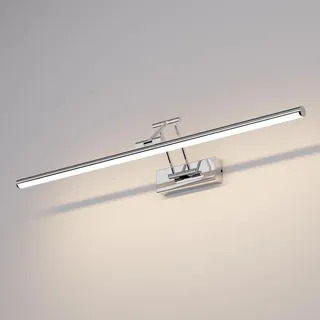 Klighten LED Spiegellampe Bad 70cm,Drehung Spiegellampen Spiegel für bad IP44,Spiegelleuchte Badezimmer 24W 1650LM,LED Badspiegelleuchten Badezimmerspiegel,Naturweiß 4000K,Chrom