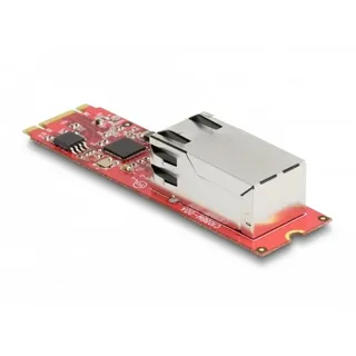 DeLock 62985 Schnittstellen-Konverter [1x Gigabit-LAN (1/2.5 Gbit/s) - 1x M.2 Key B+M Stecker zu 1 x RJ45 2,5 Gigabit LAN Port horizontal