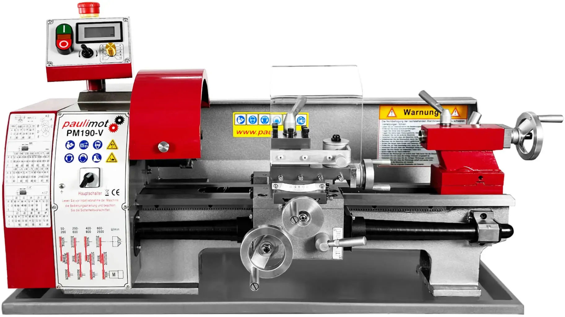 Drehmaschine PM190-V mit 400 mm Spitzenweite, frequenzgesteuert