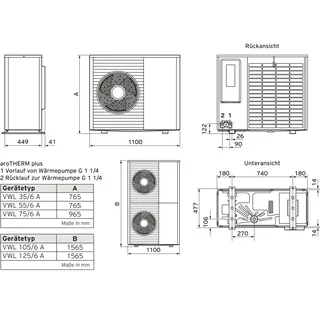 Vaillant aroTHERM plus VWL 125/6 A Luft/Wasser-Wärmepumpe 13 kW
