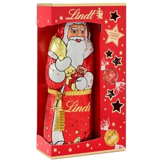 LINDT Schokolade, Lindt Lindor Weihnachtsmann Geschenkpackung mit Lindor Kugeln 197g