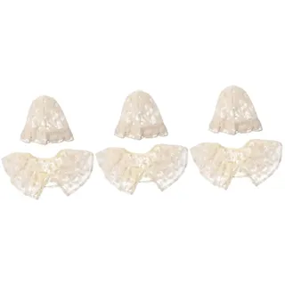 UKCOCO 3 Sets 2-teiliges Babykleidungsset Für Neugeborene Babykostüm Foto-Requisiten in Beige Taufmütze Bequemes Spitzen-Outfit Für Fotografie Party Oder Cosplay