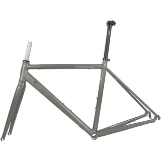 BSFHQS Fahrradrahmensatz 700C Rennrad Rahmen Schnellspanner Rahmen 100/130MM Aluminiumlegierung Fahrradrahmen 47 50 53cm C-Bremse/Felgenbremse Rahmen Halb-interne Führung(Silver Grey,53cm)