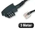 Telefonanschlusskabel 3 m TAE-F-Stecker auf RJ11 / TAE-Kabel