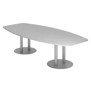 Hammerbacher Konferenztisch T-Serie 280x130/85cm Säulenfuß grau/silber