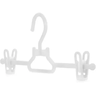 Hangerworld 10 Weiße Kinderkleiderbügel aus hochwertigem Kunststoff mit Clips/Klammern, der Länge nach verstellbar, Breite ca. 30 cm, für Babies, Kleinkinder und Kinder