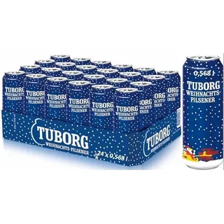 Tuborg Weihnachtspilsener 0,568l Dose, Bier Dose Einweg (24x0,568)