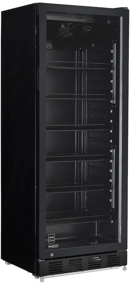 METRO Professional Getränkekühlschrank GSC4280B, Metall / Glas, 59.5 x 54.5 x 159 cm, 280 L, belüftete Kühlung, 210 W, mit Schloss, schwarz