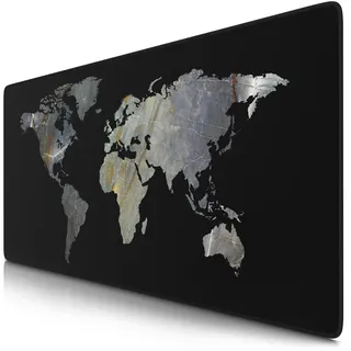 CSL Gaming Mauspad, XXL Schreibtischunterlage 900 x 400mm, Präzision & Geschwindigkeit, Marmor schwarz